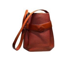 Louis Vuitton Epi Riviera Bucket Bag Kenyan Fawn Cognac Leather Vintage GUC